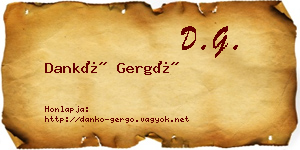 Dankó Gergő névjegykártya