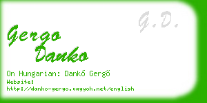 gergo danko business card